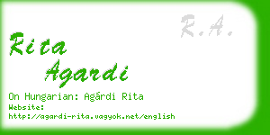 rita agardi business card